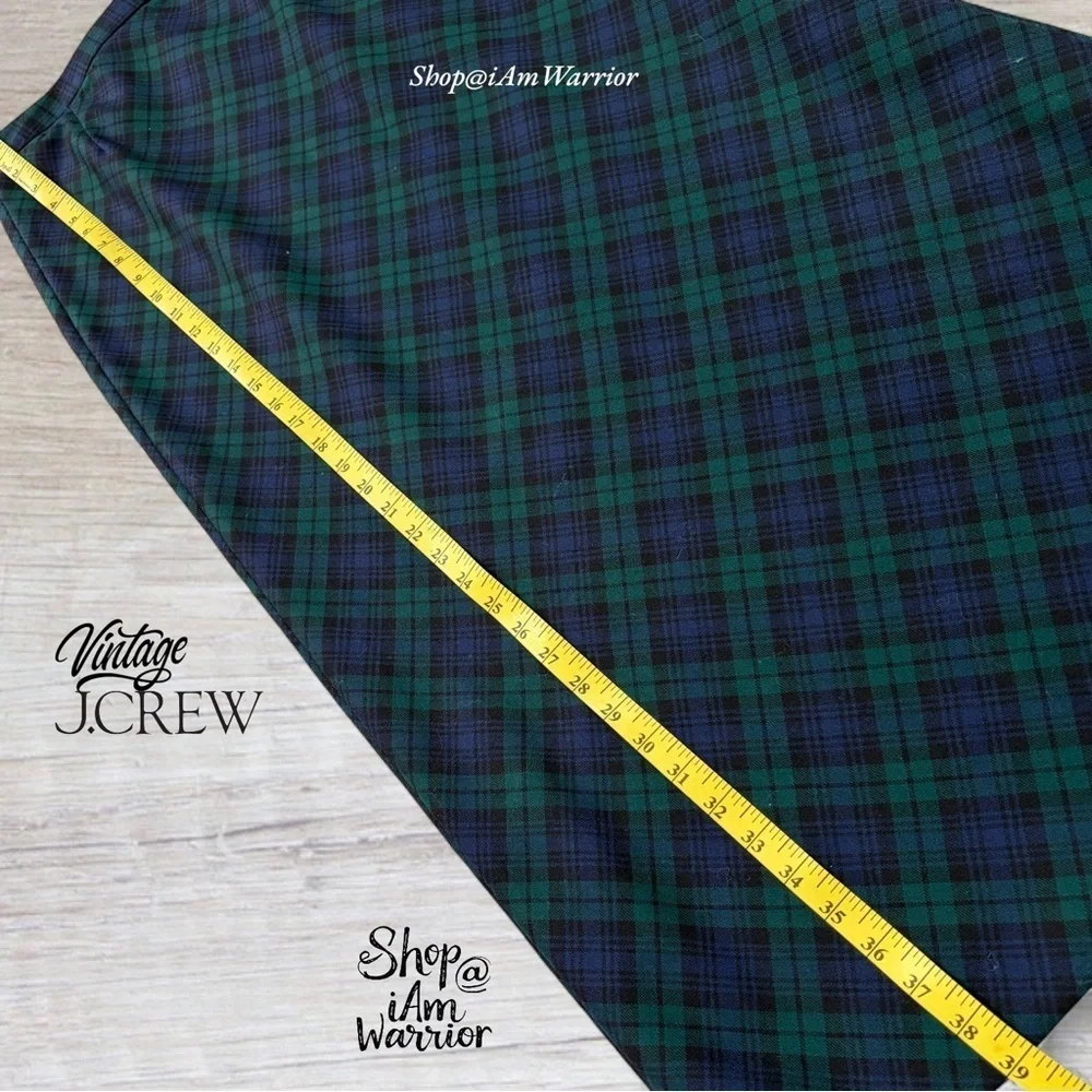 J.Crew RARE vintage green/blue tartan plaid wool maxi skirt *shop@iamwarrior